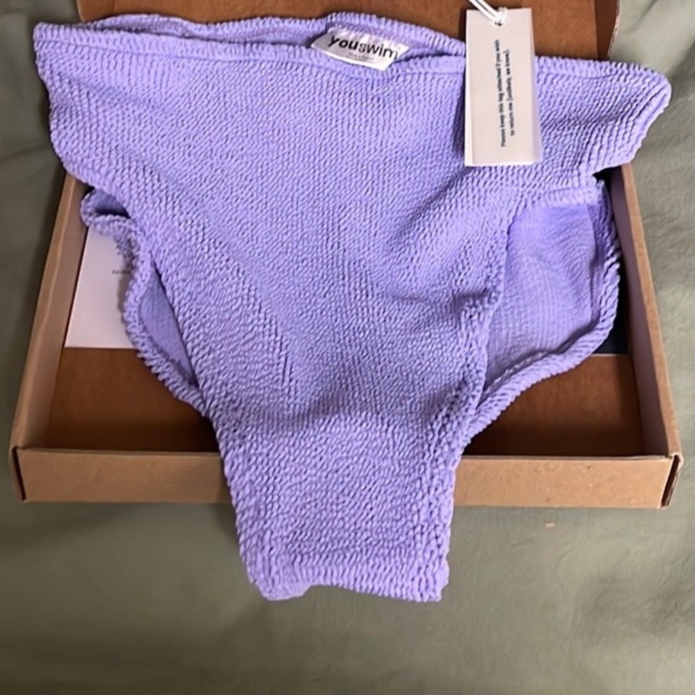 You swim high waist swim aplomb bottoms in aster lavender color